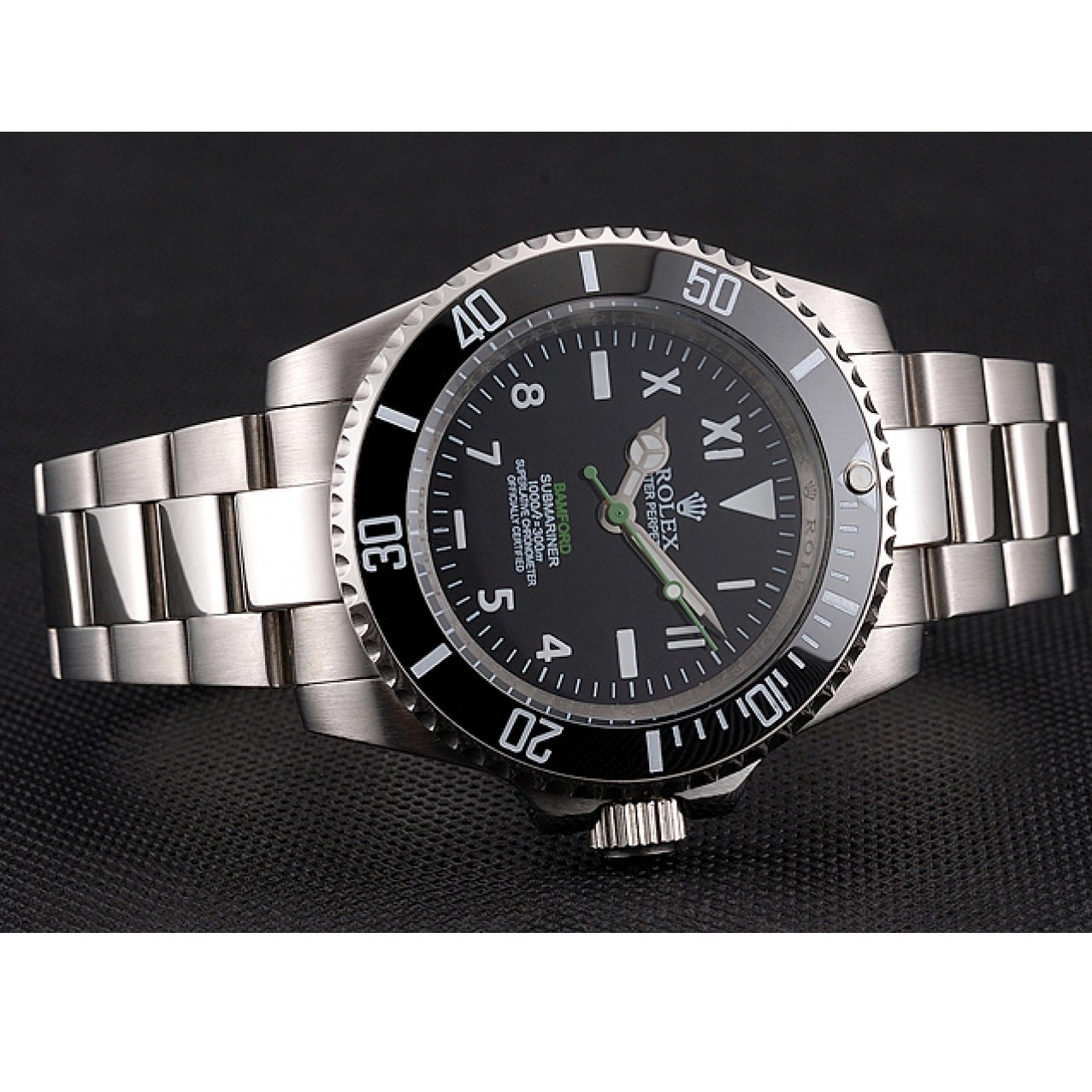 Aaa replica Rolex With Submariner Roman Bamford Black Steel Numerals Black And Stainless Dial Bezel Case Bracelet 0603
